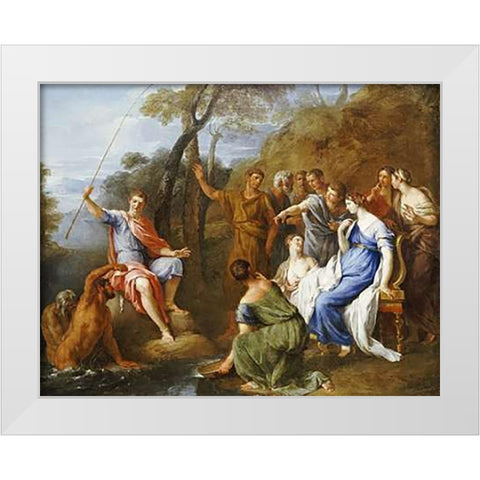 A Mythological Fishing Party White Modern Wood Framed Art Print by Fernandi, Francesco