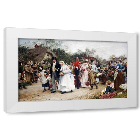 The Village Wedding White Modern Wood Framed Art Print by Fildes, Sir Samuel Luke