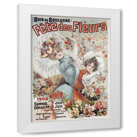 Fete Des Fleurs White Modern Wood Framed Art Print by Galice, Louis