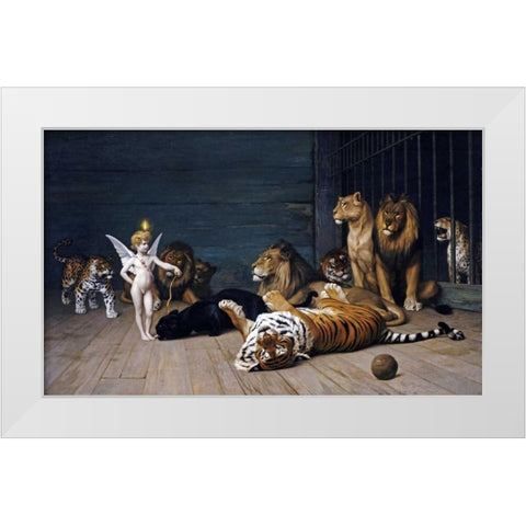 Whoever You Are, Here Is Your Master - Love, The Conqueror White Modern Wood Framed Art Print by Gerome, Jean Leon
