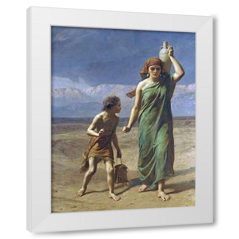 Hagar and Ishmael White Modern Wood Framed Art Print by Goodall, Frederick