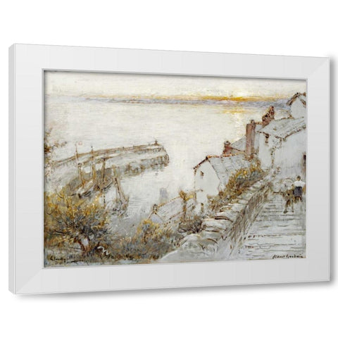 Clovelly White Modern Wood Framed Art Print by Goodwin, Albert