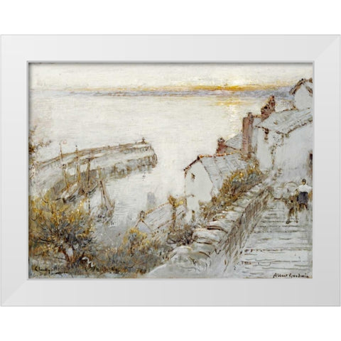 Clovelly White Modern Wood Framed Art Print by Goodwin, Albert