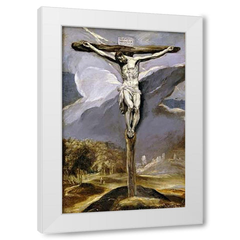 Museumist on The Cross White Modern Wood Framed Art Print by Greco, El