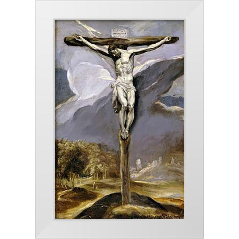 Museumist on The Cross White Modern Wood Framed Art Print by Greco, El