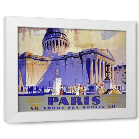 Paris, Southern Railway White Modern Wood Framed Art Print by Grifin