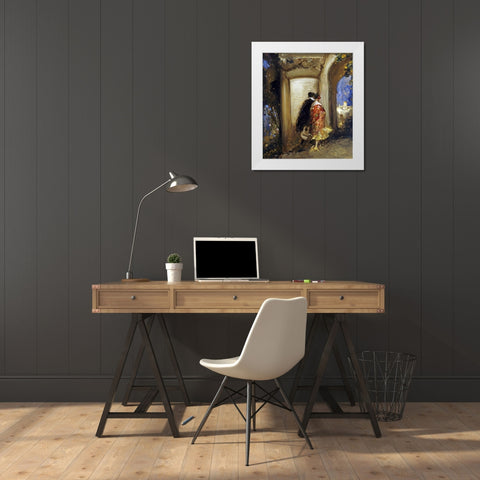 To The Bull Ring White Modern Wood Framed Art Print by Hardy, Dudley