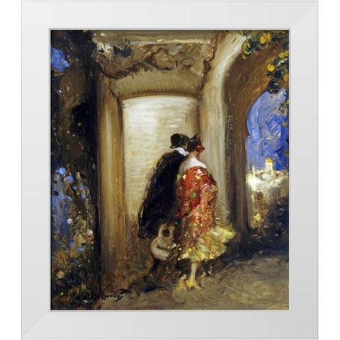 To The Bull Ring White Modern Wood Framed Art Print by Hardy, Dudley