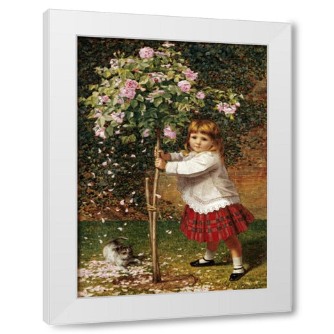 The Rose Tree White Modern Wood Framed Art Print by Hayllar, James