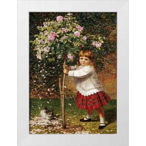 The Rose Tree White Modern Wood Framed Art Print by Hayllar, James