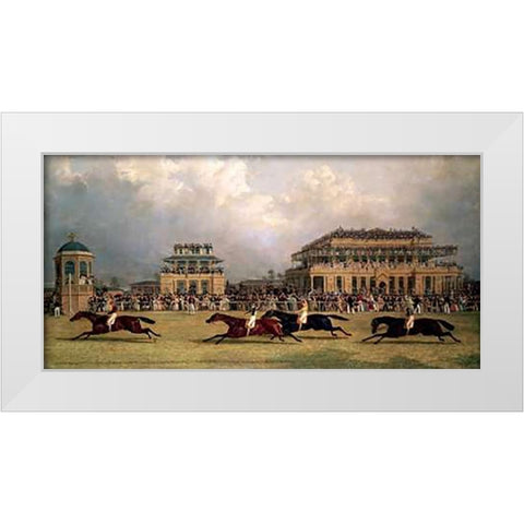 Doncaster Gold Cup of 1838 White Modern Wood Framed Art Print by Herring, J. F