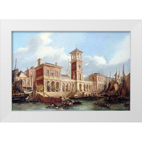 Billingsgate Market White Modern Wood Framed Art Print by Holland, James