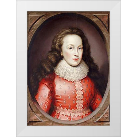 Portrait of Alathea, Countess of Arundel White Modern Wood Framed Art Print by Johnson, Cornelius