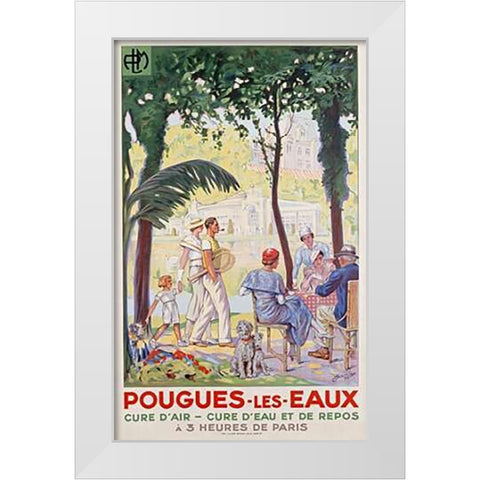 Pougues Les Eaux, PLM White Modern Wood Framed Art Print by Jonas, F.