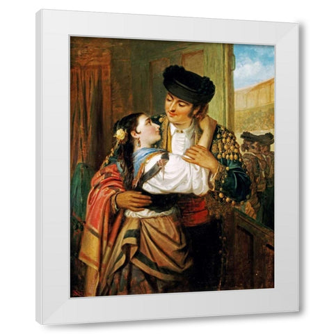 The Matadors Sweetheart White Modern Wood Framed Art Print by Kemm, Robert