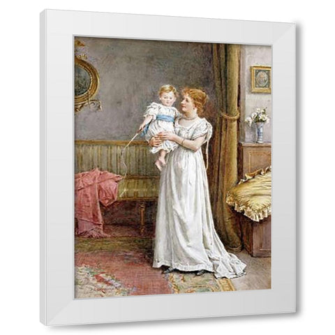 The Master of The House White Modern Wood Framed Art Print by Kilburne, George Goodwin