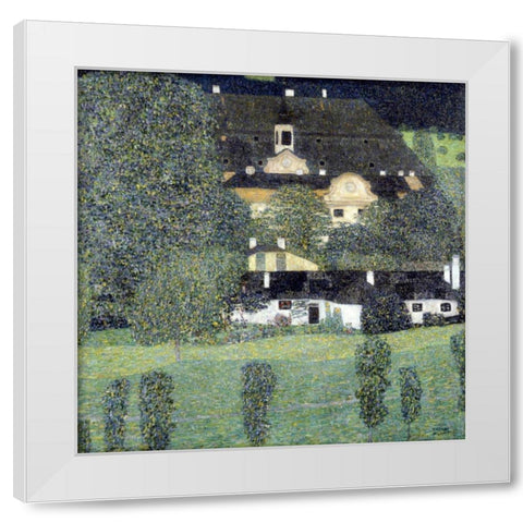 Schloss Kammer Am Attersee II White Modern Wood Framed Art Print by Klimt, Gustav