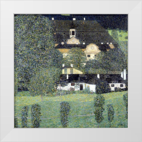 Schloss Kammer Am Attersee II White Modern Wood Framed Art Print by Klimt, Gustav