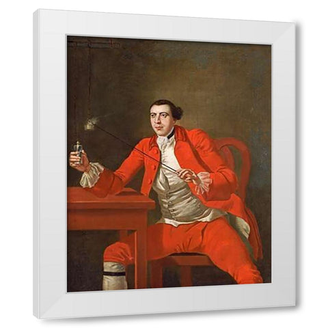Portrait of a Gentleman White Modern Wood Framed Art Print by Knapton, George