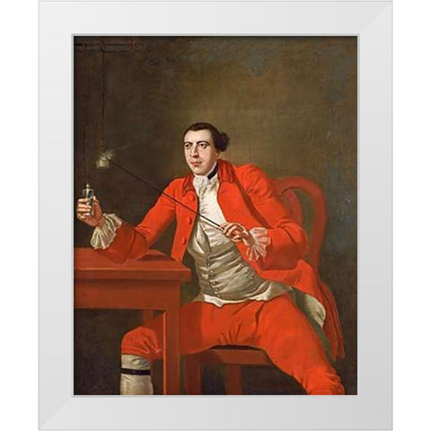 Portrait of a Gentleman White Modern Wood Framed Art Print by Knapton, George