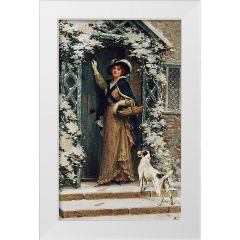 Christmas Cheer White Modern Wood Framed Art Print by Knowles, George Sheridan