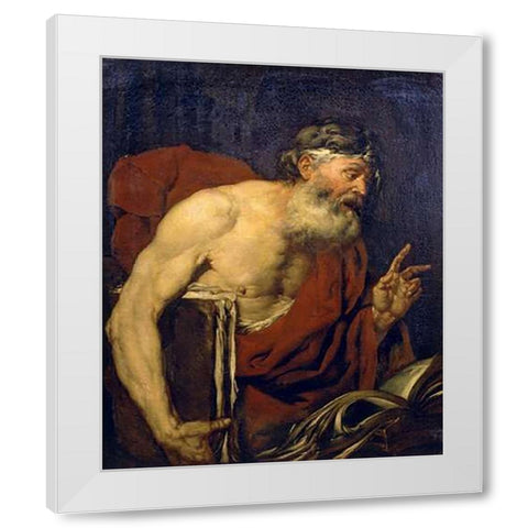 A Philosopher White Modern Wood Framed Art Print by Langetti, Giovanni Battista
