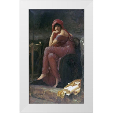 Sybil White Modern Wood Framed Art Print by Leighton, Lord Frederick