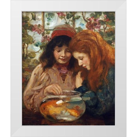 The Goldfish Bowl White Modern Wood Framed Art Print by MacGeorge, William Stewart