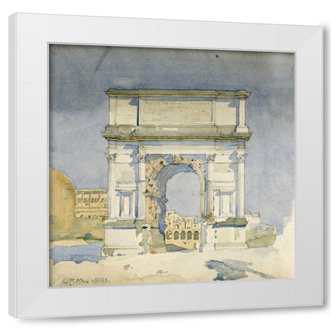Rome, Arch of Titus White Modern Wood Framed Art Print by Mackintosh, Charles Rennie
