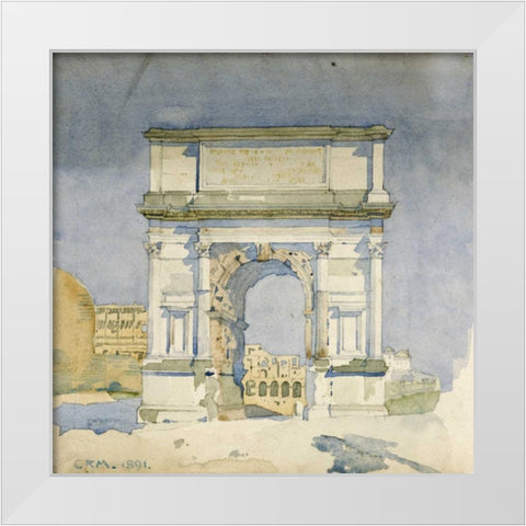 Rome, Arch of Titus White Modern Wood Framed Art Print by Mackintosh, Charles Rennie