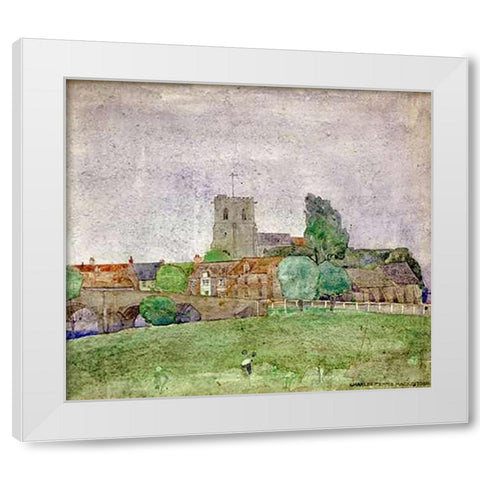 Wareham, Dorset White Modern Wood Framed Art Print by Mackintosh, Charles Rennie
