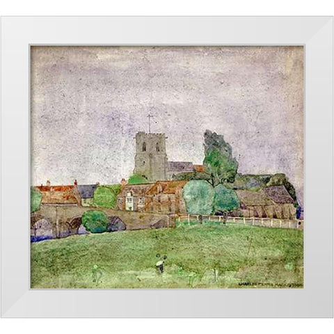 Wareham, Dorset White Modern Wood Framed Art Print by Mackintosh, Charles Rennie