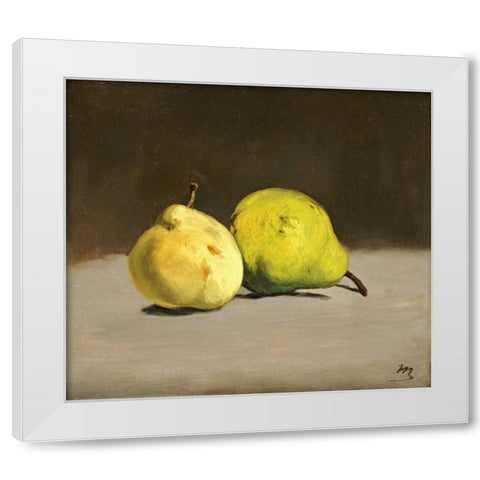 Deux poires White Modern Wood Framed Art Print by Manet, Edouard