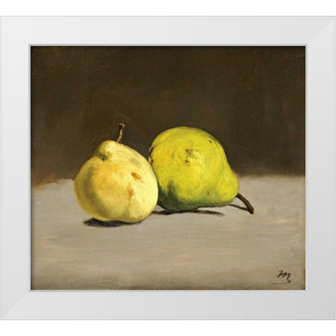 Deux poires White Modern Wood Framed Art Print by Manet, Edouard