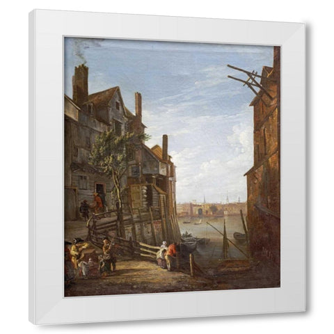 A View of The Thames at Southwark Looking Towards The City White Modern Wood Framed Art Print by Marlow, William