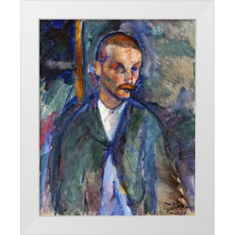 The Beggar of Livorne White Modern Wood Framed Art Print by Modigliani, Amedeo