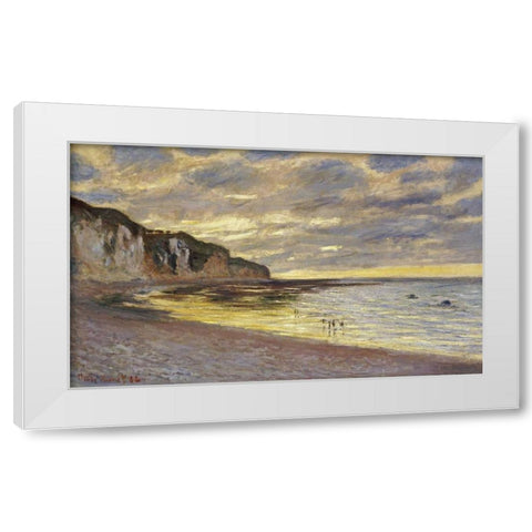 Pointe de Lailly, maree basse White Modern Wood Framed Art Print by Monet, Claude