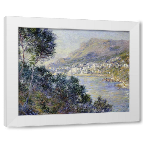 A View of Cape Martin, Monte Carlo White Modern Wood Framed Art Print by Monet, Claude