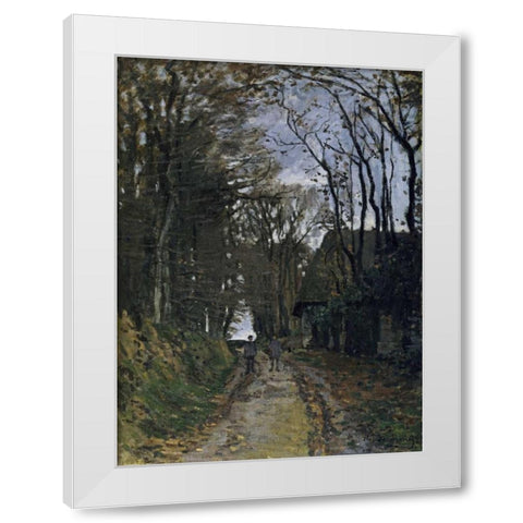 A Normandy Path White Modern Wood Framed Art Print by Monet, Claude