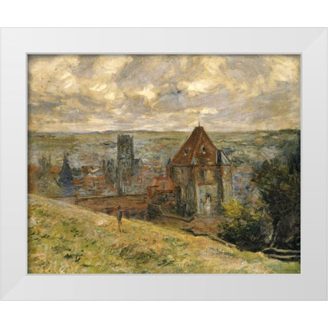 Dieppe White Modern Wood Framed Art Print by Monet, Claude