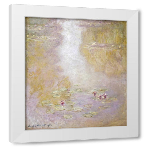 Water Lilies, Giverny White Modern Wood Framed Art Print by Monet, Claude