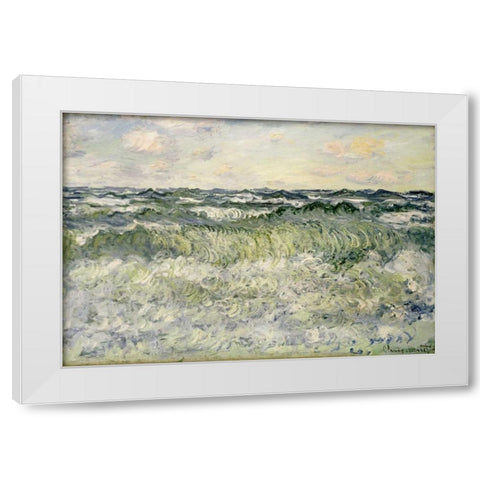 Marine - Etude de mer White Modern Wood Framed Art Print by Monet, Claude