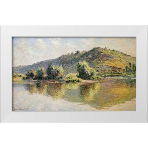The Seine at Port-Villez White Modern Wood Framed Art Print by Monet, Claude