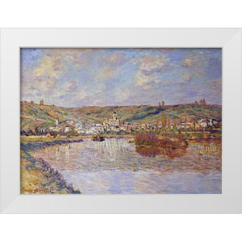 End of the Afternoon, Vetheuil White Modern Wood Framed Art Print by Monet, Claude