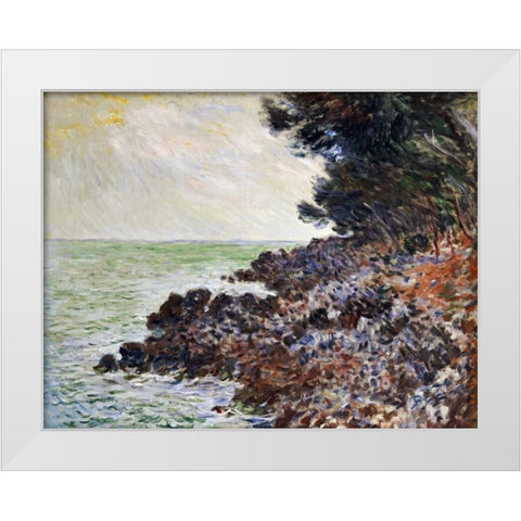 Cap Martin White Modern Wood Framed Art Print by Monet, Claude