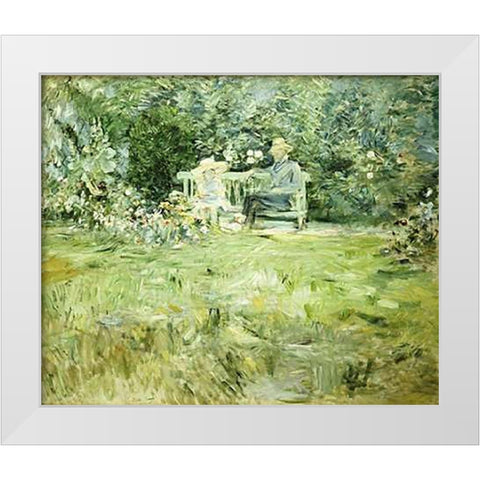 The Gardening Lesson White Modern Wood Framed Art Print by Morisot, Berthe