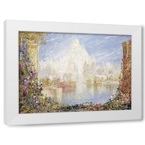Fairyland Castle White Modern Wood Framed Art Print by Mostyn, Tom
