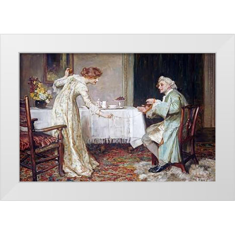 A Tangle White Modern Wood Framed Art Print by Muschamp, F. Sydney