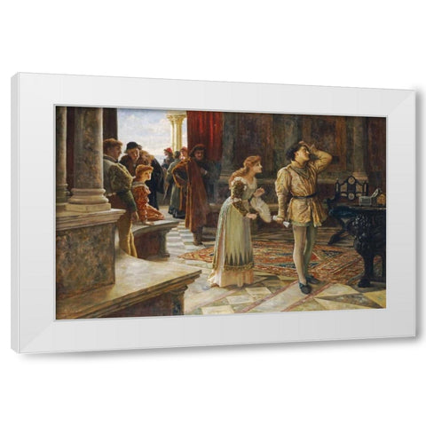 The Merchant of Venice White Modern Wood Framed Art Print by Muschamp, Francis Sydney