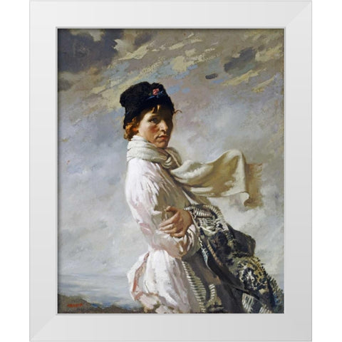 In Dublin Bay White Modern Wood Framed Art Print by Orpen, Sir William